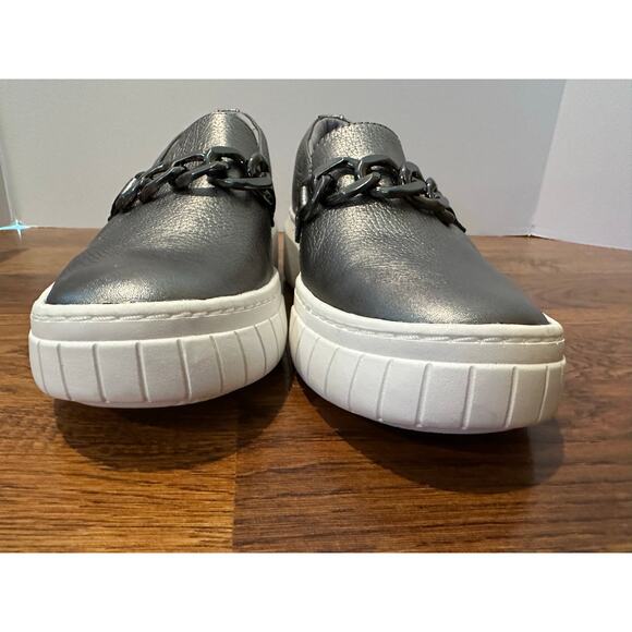 Naturalizer Women's Daphne Leather Platform Loafers - Silver Size 10 Casual Chic - Picture 4 of 11